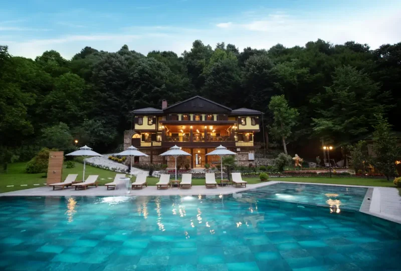 dedeman sapanca havuz bina ve ormanlık alan