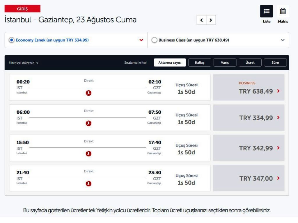 İç hat uçak biletlerinde tavan fiyat kalktı