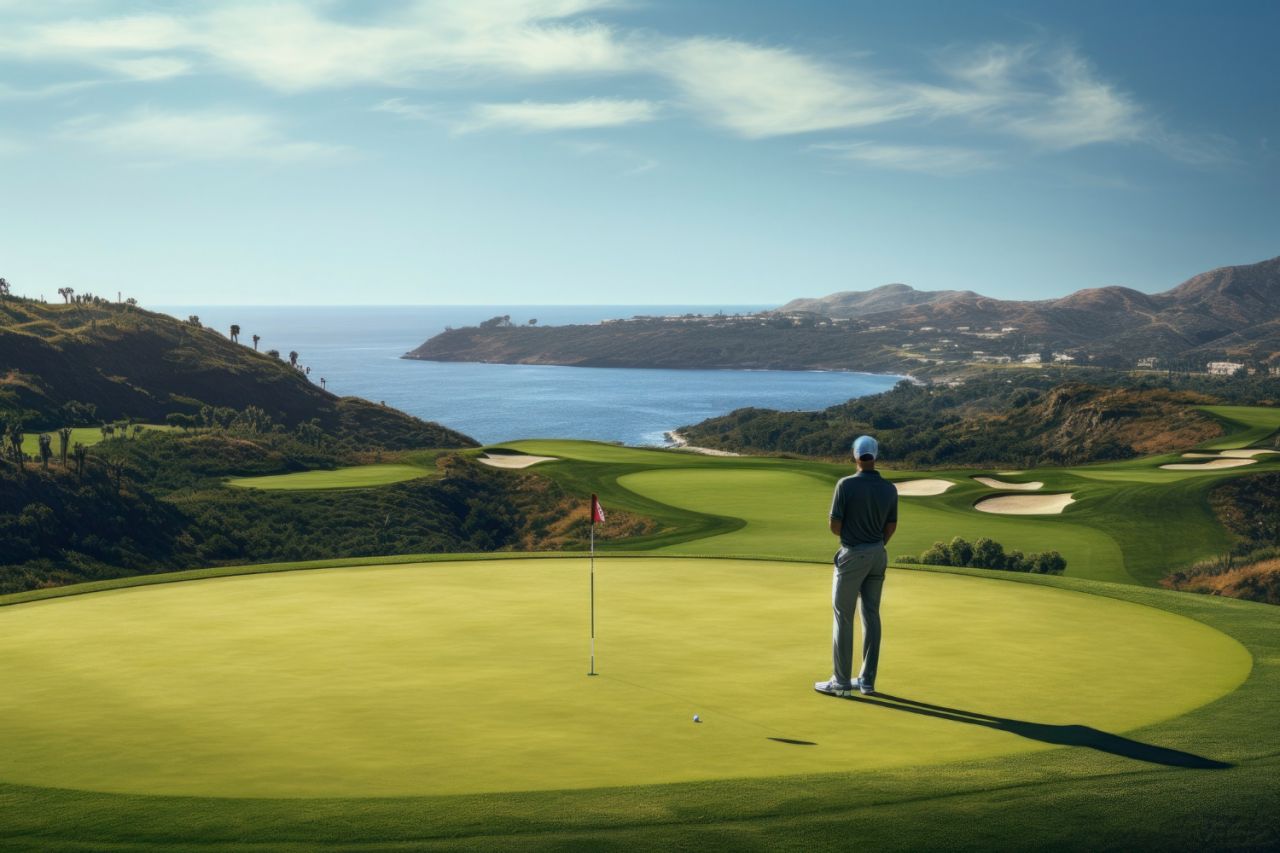 deniz manzaralı golf sahası