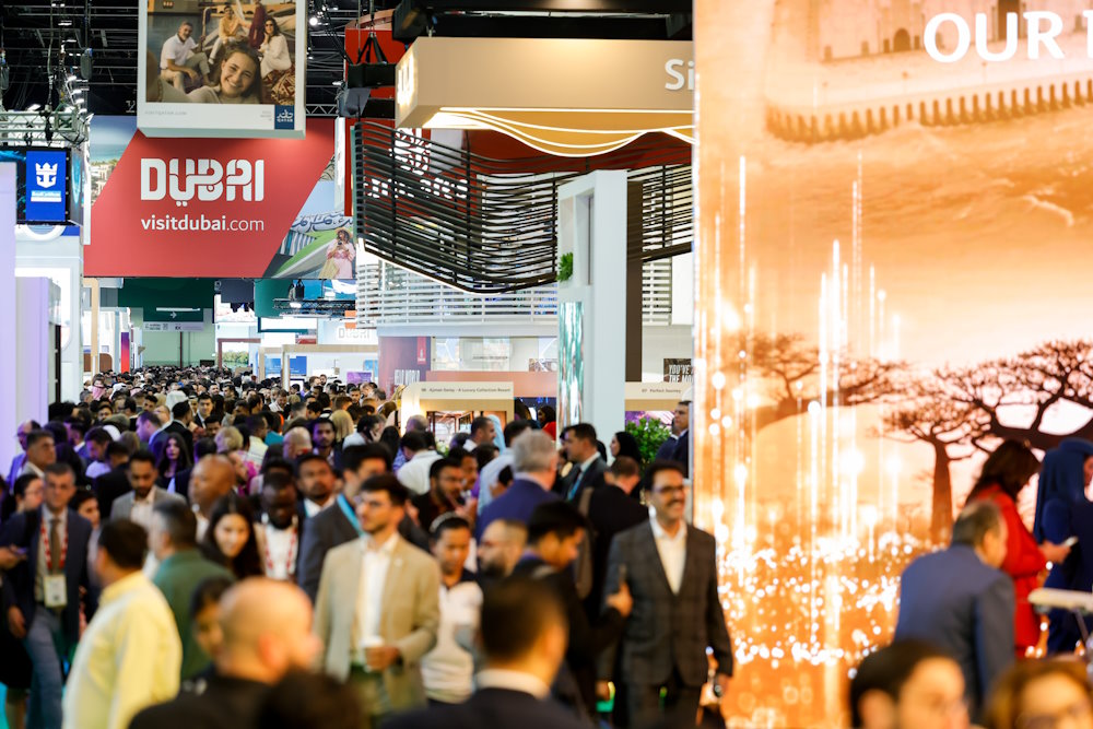 People walking down the corridors of ATM Dubai
