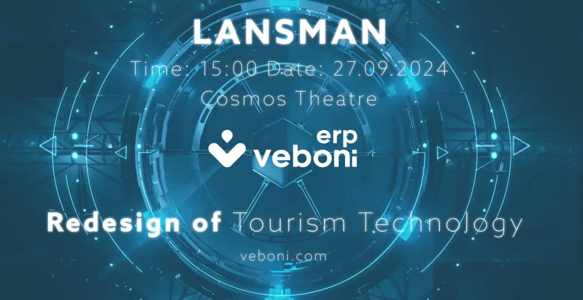 Veboni ERP lansman etkinliği duyurusu, 27 Eylül 2024 Cosmos Theatre’da.