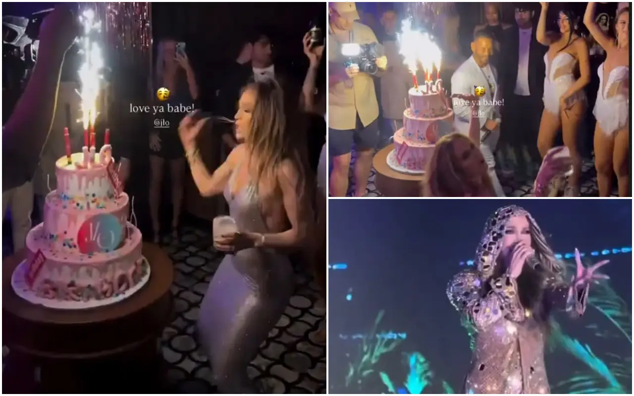 Jennifer Lopez, Antalya’daki konserinden sonra 56. yaş gününü özel bir partiyle kutladı. Sahne şovuyla büyüleyen Lopez, kutlamada üç katlı doğum günü pastasını üfledi.