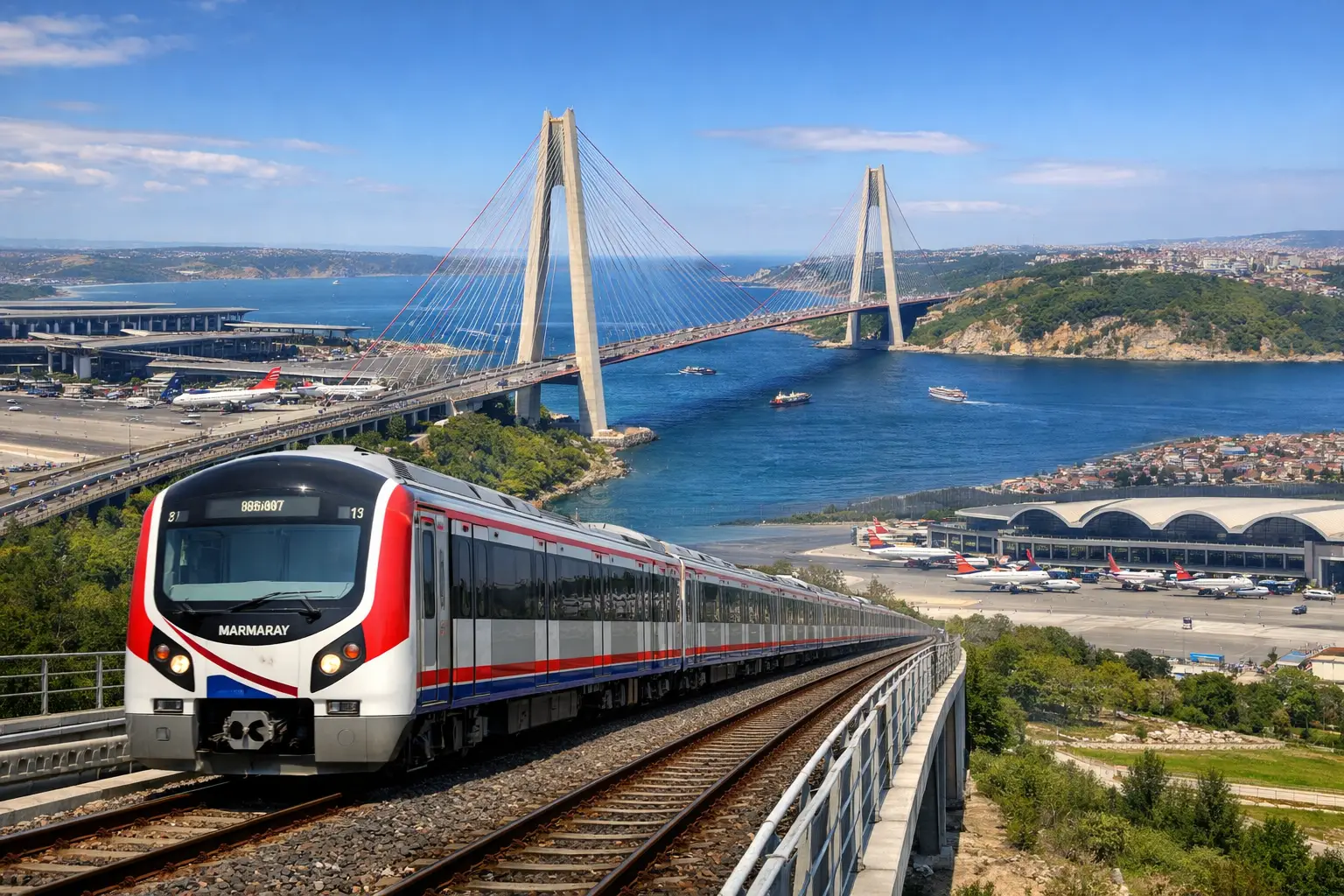 İstanbul Havalimanı ile Sabiha Gökçen Havalimanı’nı bağlayacak yeni demiryolu hattı, Kuzey Çevre Demiryolu Projesi kapsamında hayata geçiriliyor