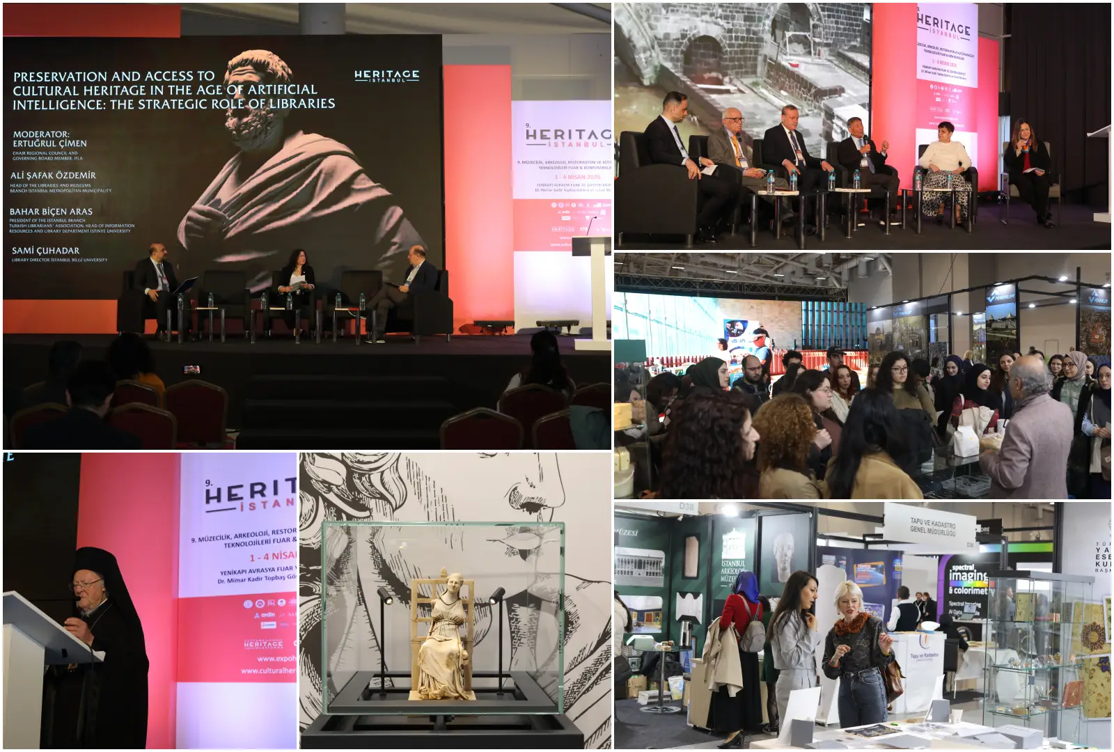 HERITAGE İstanbul 2026 fuarında paneller, sergiler ve ziyaretçilerin yer aldığı etkinlik alanından genel görünüm