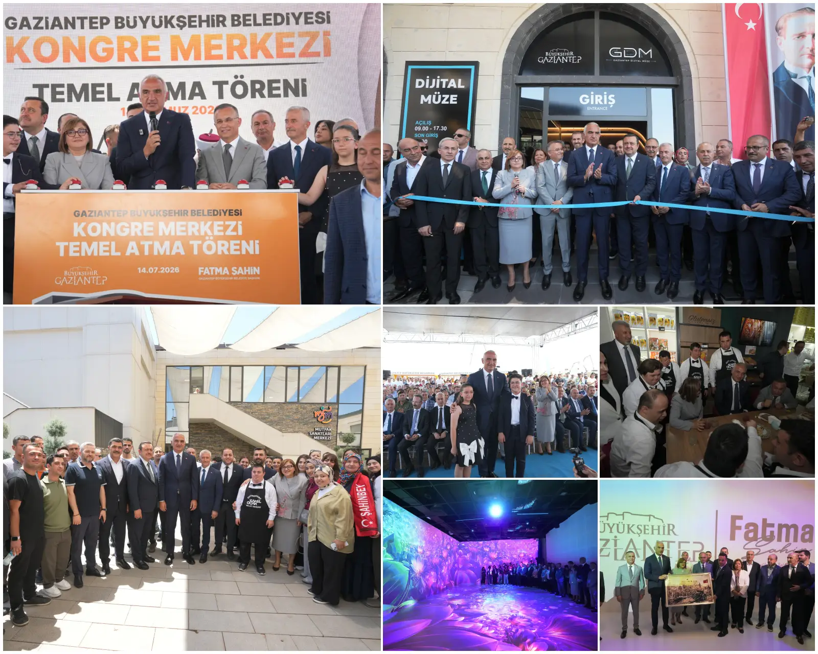 Gaziantep Kongre Merkezi temel atma töreni, Dijital Sanat Müzesi açılışı ve kentteki ziyaretlerden görüntüler